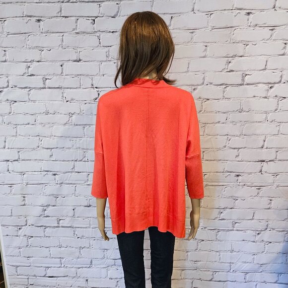 ANN TAYLOR - Silk blend - Comfy orange pullover v-neck dolman sweater - Picture 7 of 8